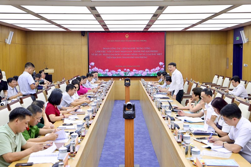 Đoàn công tác liên ngành Trung ương làm việc với thành phố Hải Phòng về Đề án phân loại đơn vị hành chính cấp xã loại đặc biệt